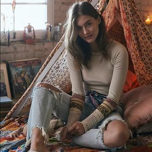 FP thermal crochet top Small NWT